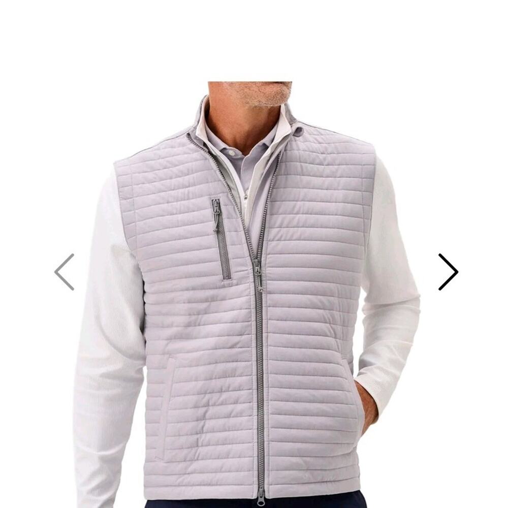 Crosswind Quilted Performance Vest johnnie-O Mens Size Large Gray *embroidered